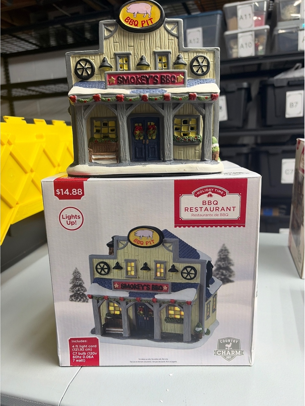 Holiday Time BBQ RESTAURANT Country Charm 2017 Christmas Village NO LIGHT
